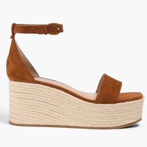 Veronica Beard NWOT $350 Gianna Brown Suede Espadrille Platform Wedge Sandals 9